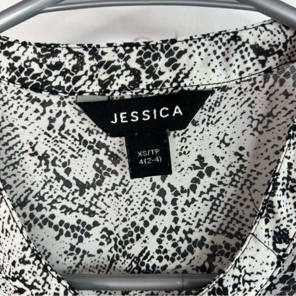 Jessica blouse snake print black white pattern Monochrome Patterned Blouse - Picture 7 of 10